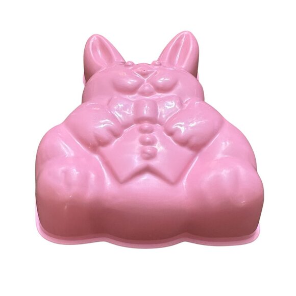 Jello Mould Bunny Easter Pink Plastic 9.5 x 7.5 Rabbit - Picture 6 of 7